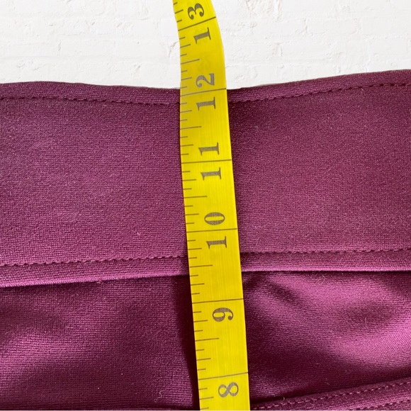 Club Monaco Burgundy Tasha Faux Leather Front Knit Back Skinny Leggings Size 00 - Picture 7 of 10